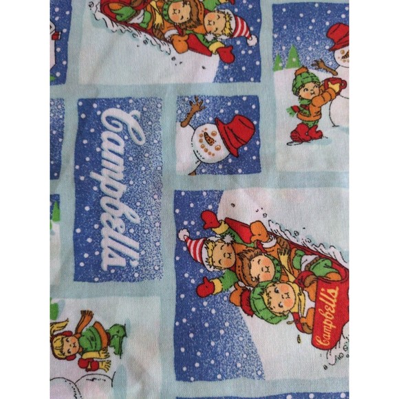 Campbells Soup Company 2002 Christmas Winter Scene Vintage Fabric by the Yard - Picture 2 of 7
